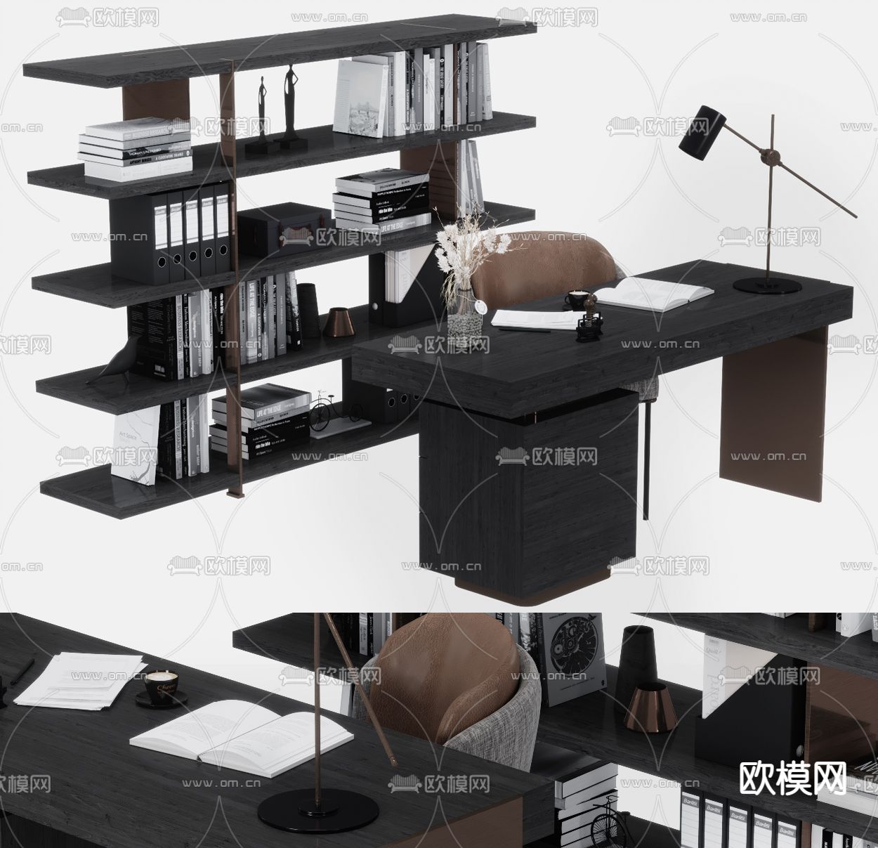 现代书桌椅3d模型