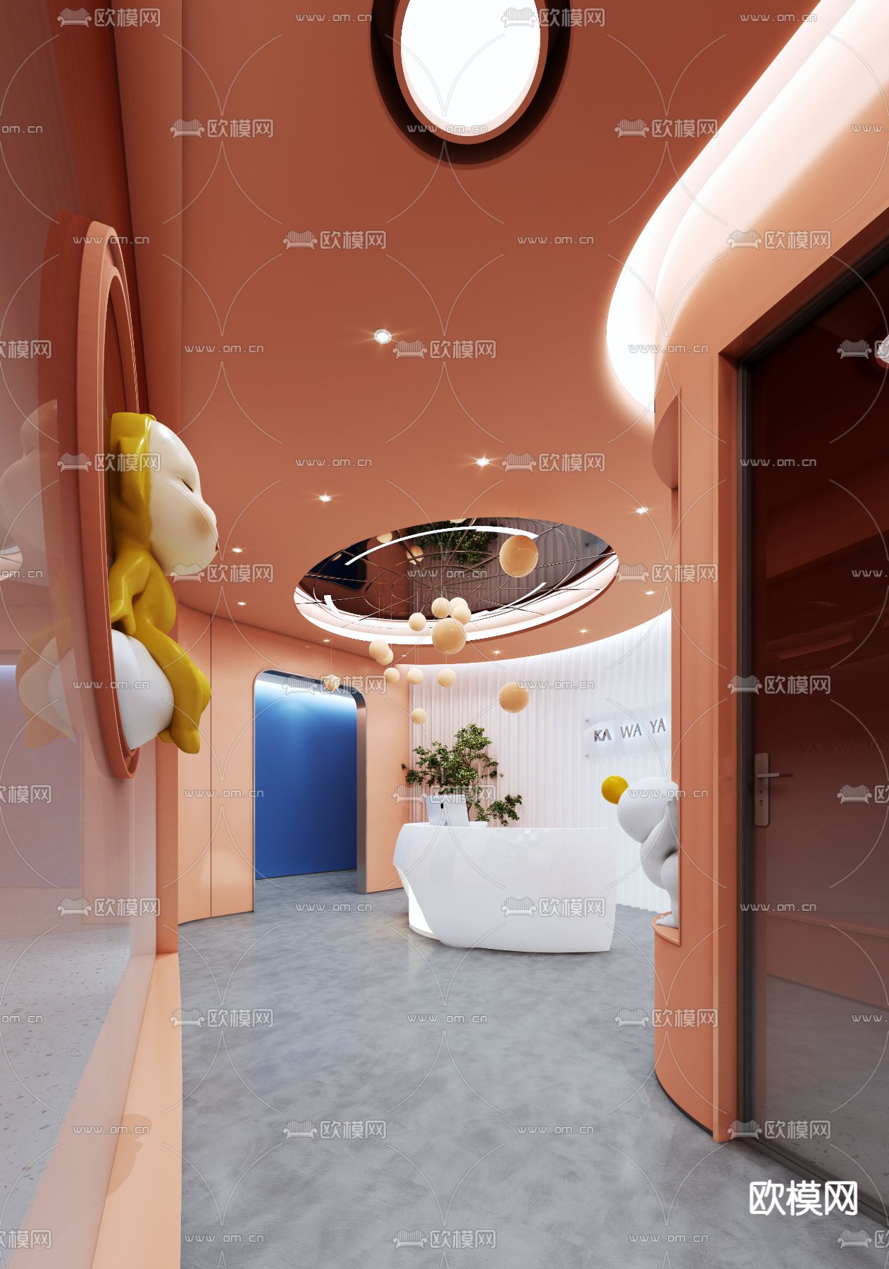 现代医院牙科前台3d模型