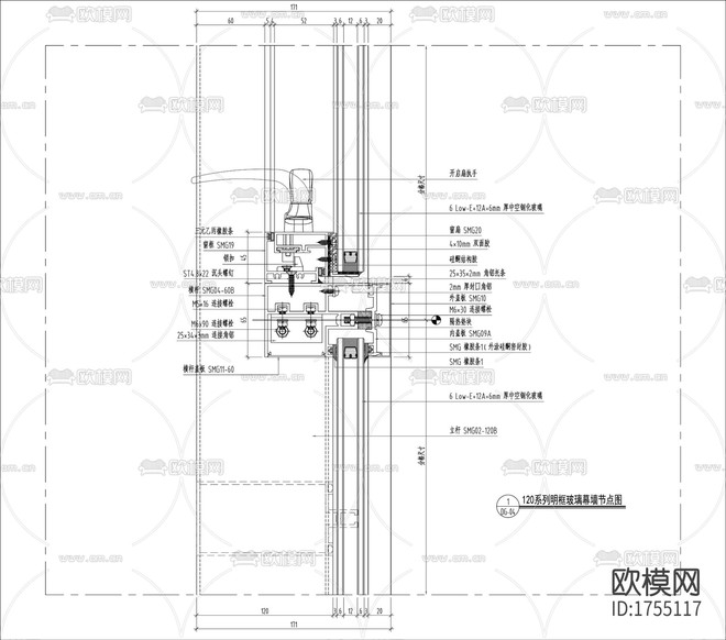玻璃幕墙cad节点大样图下载(渲染图8)
