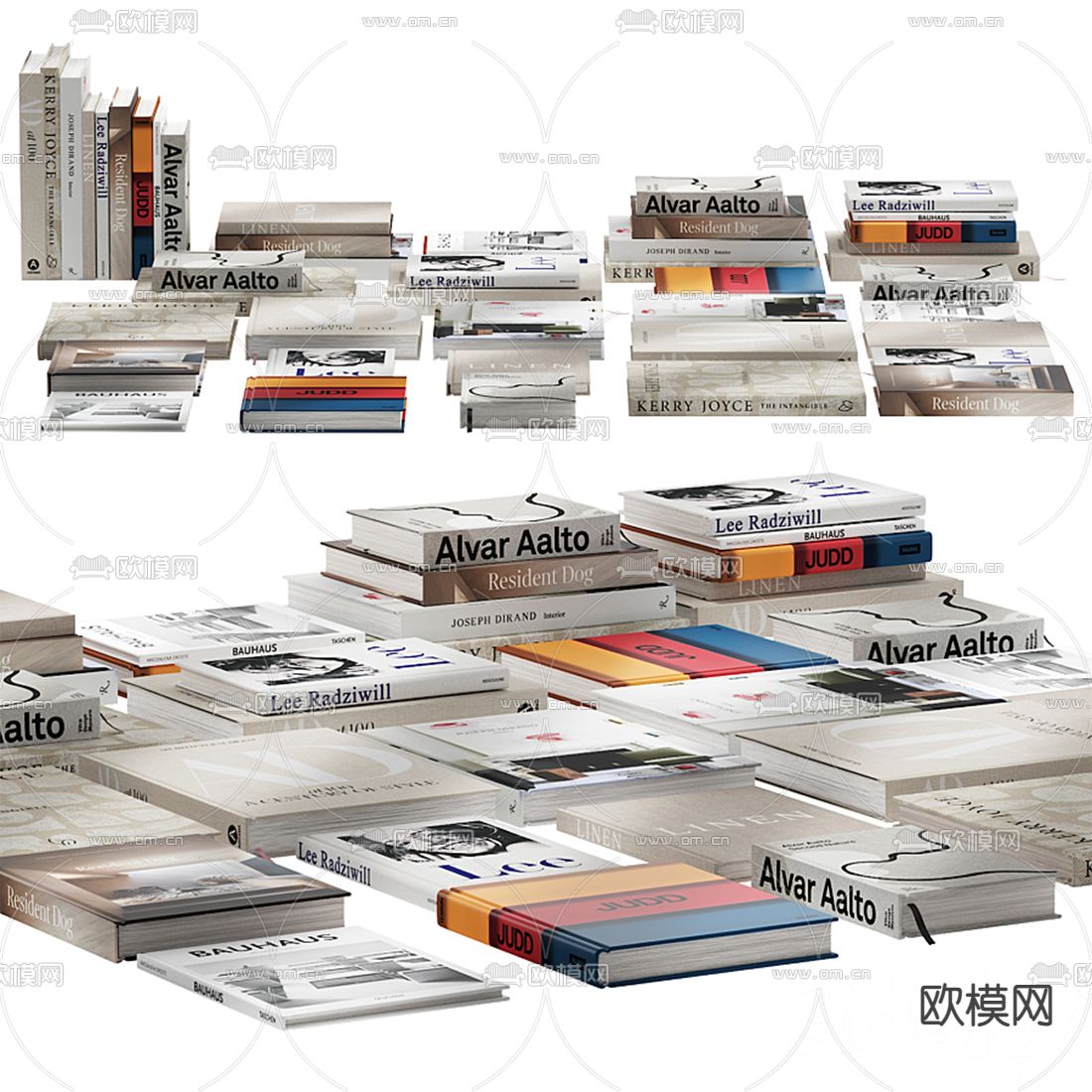 现代书籍3d模型下载（渲染图1）