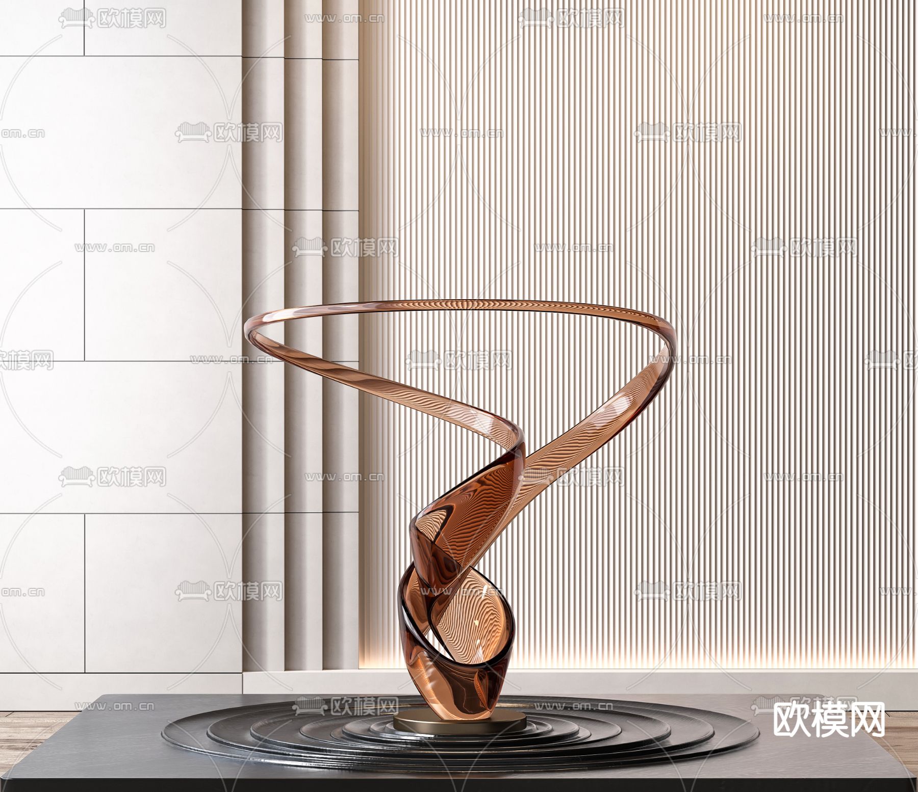 现代抽象艺术雕塑摆件3d模型