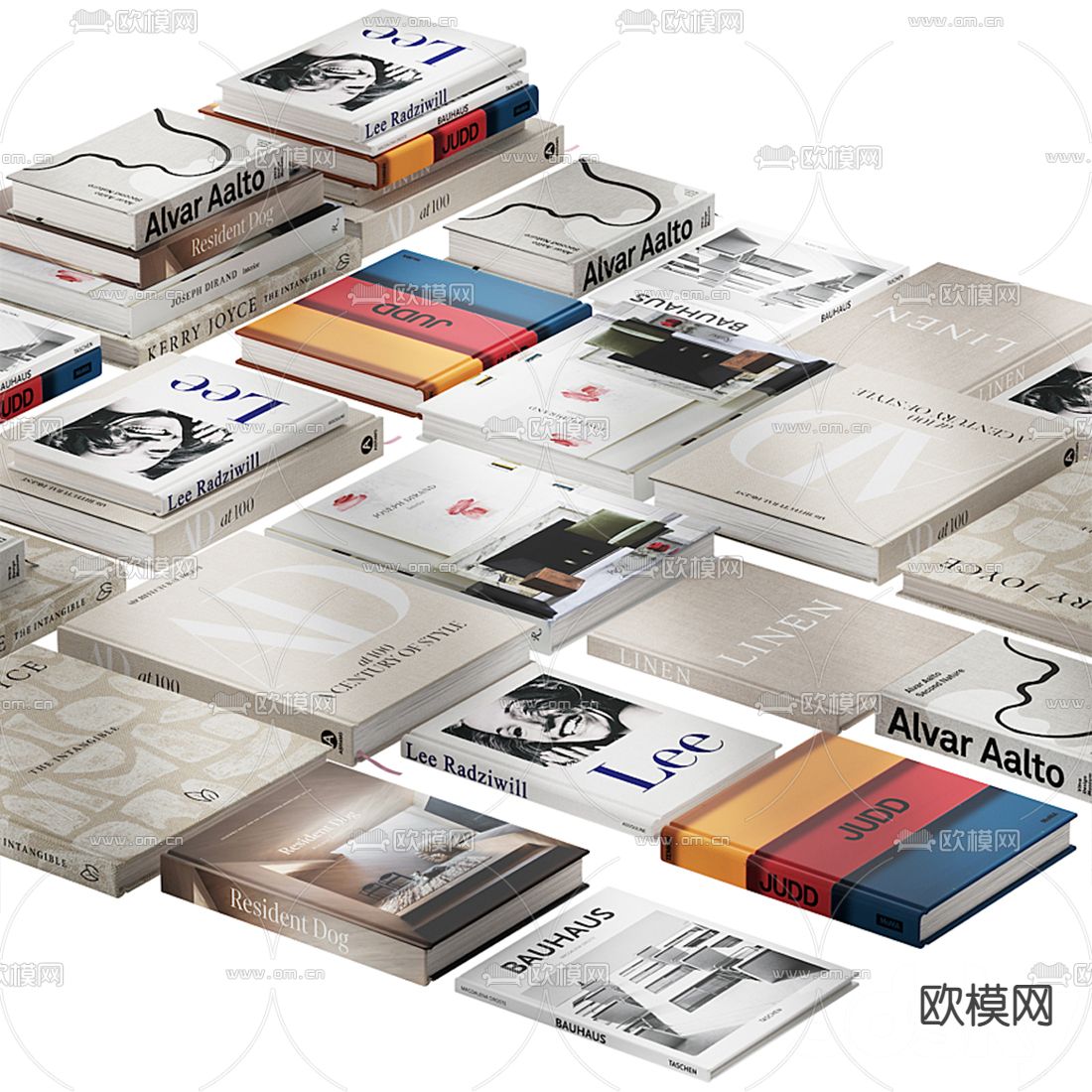现代书籍3d模型下载（渲染图3）