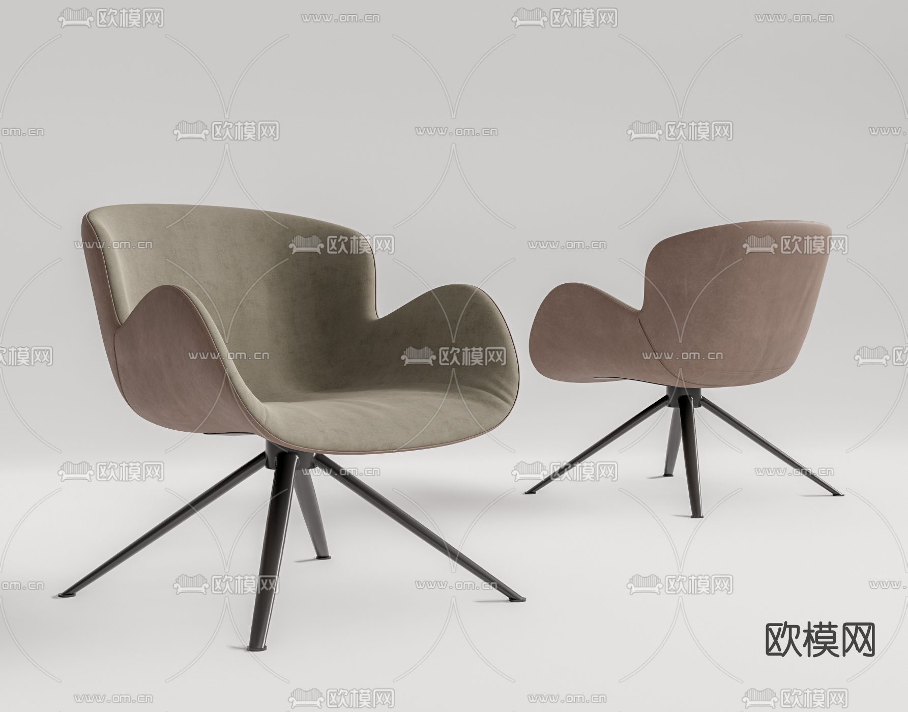 现代布艺休闲椅su模型下载（渲染图1）