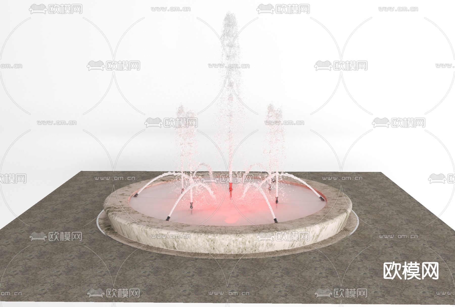 现代景观喷泉免费3d模型下载_ID11610799_3dmax免费模型-欧模网