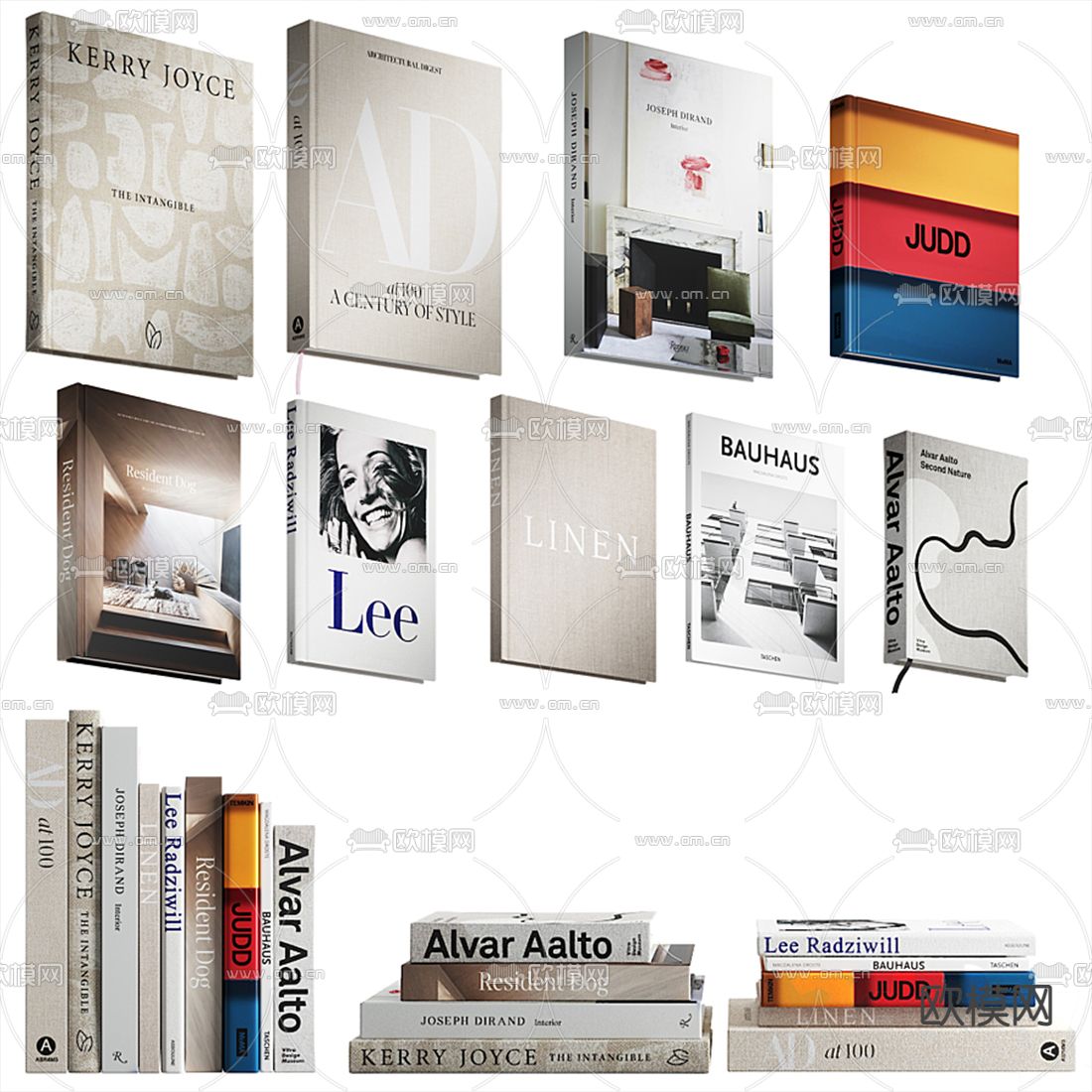 现代书籍3d模型下载（渲染图2）