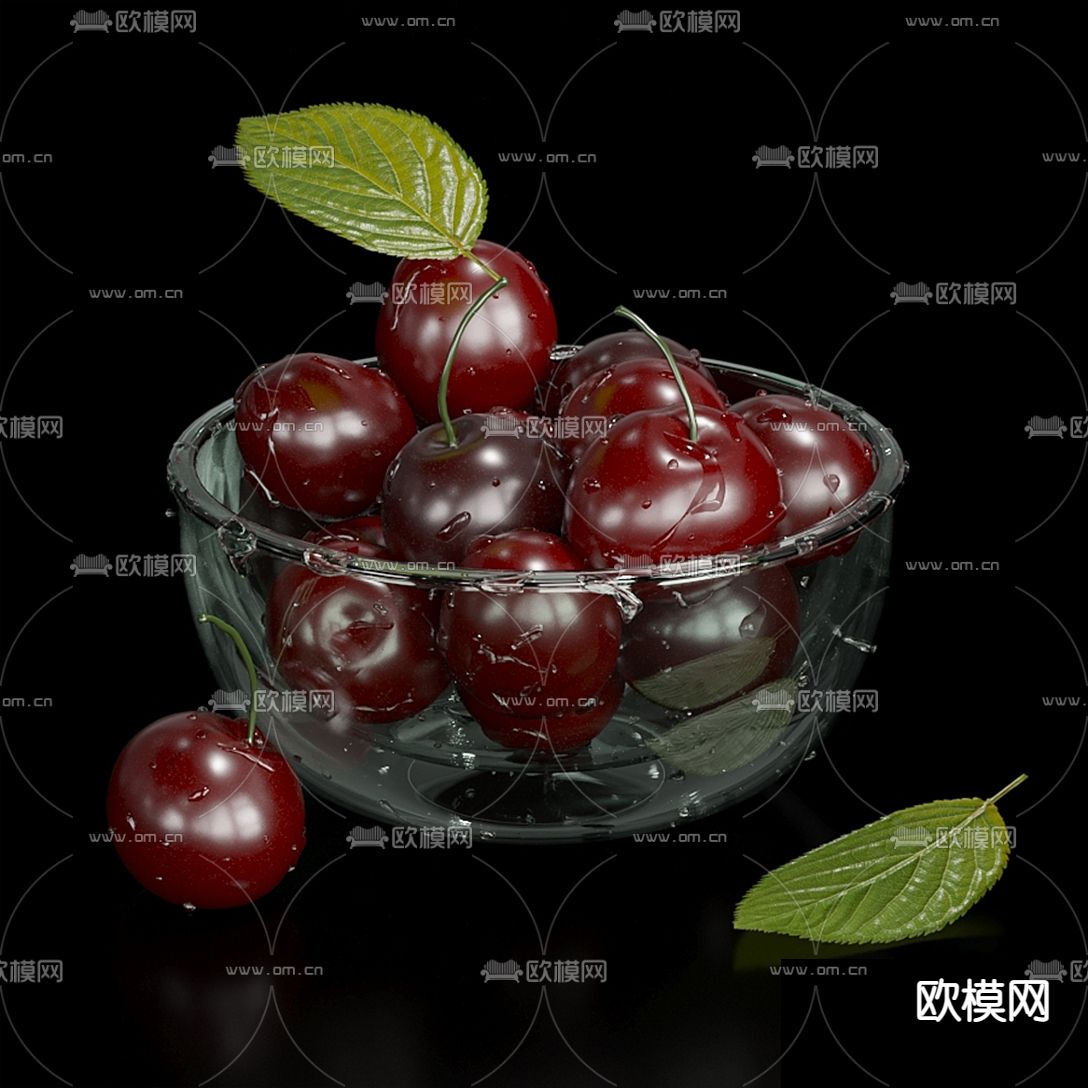 现代水果樱桃3d模型