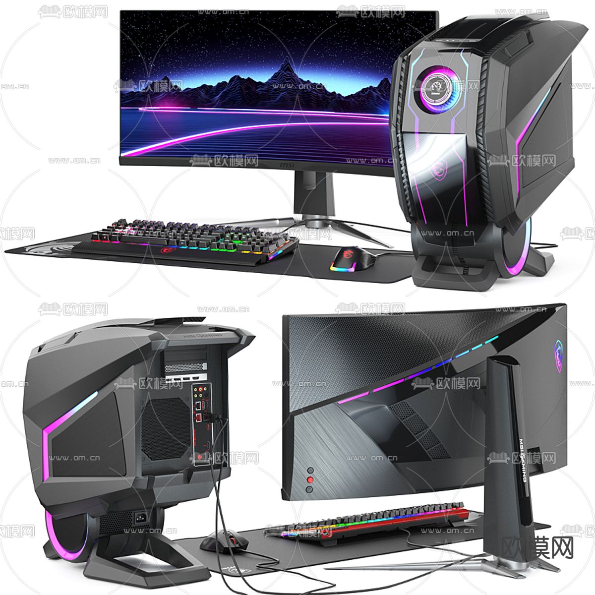 现代电脑显示屏主机3d模型