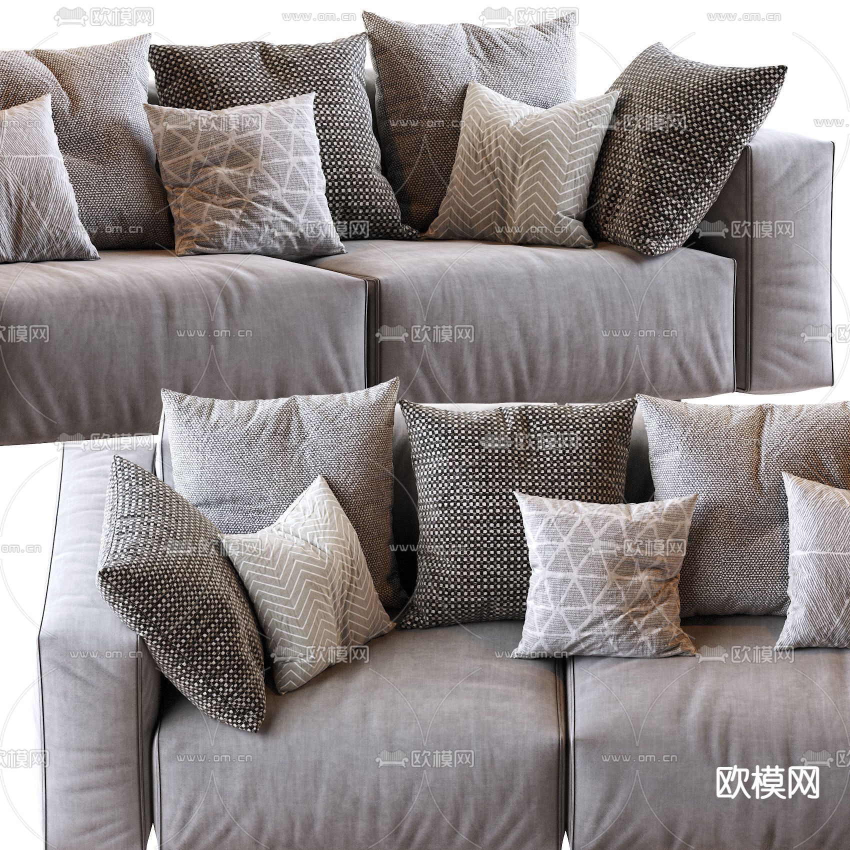 Natuzzi 现代布艺多人沙发3d模型下载（渲染图3）