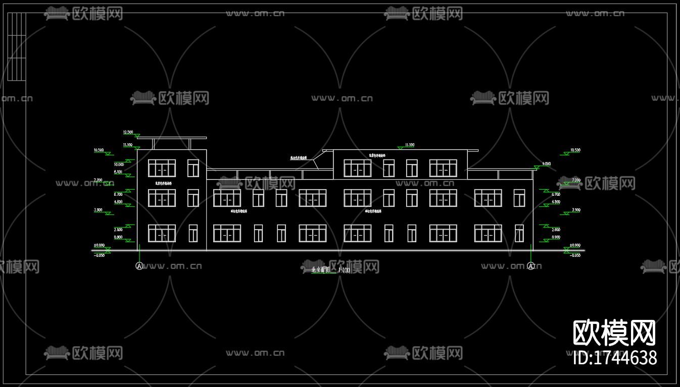 徽派建筑cad施工图下载（渲染图3）
