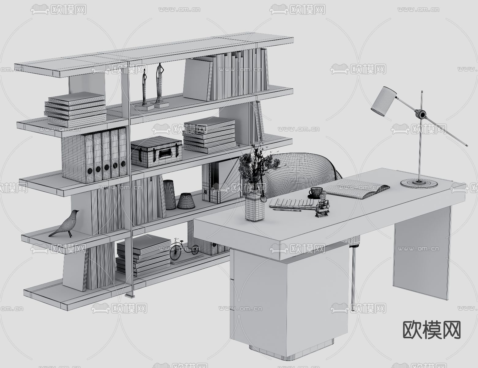现代书桌椅3d模型
