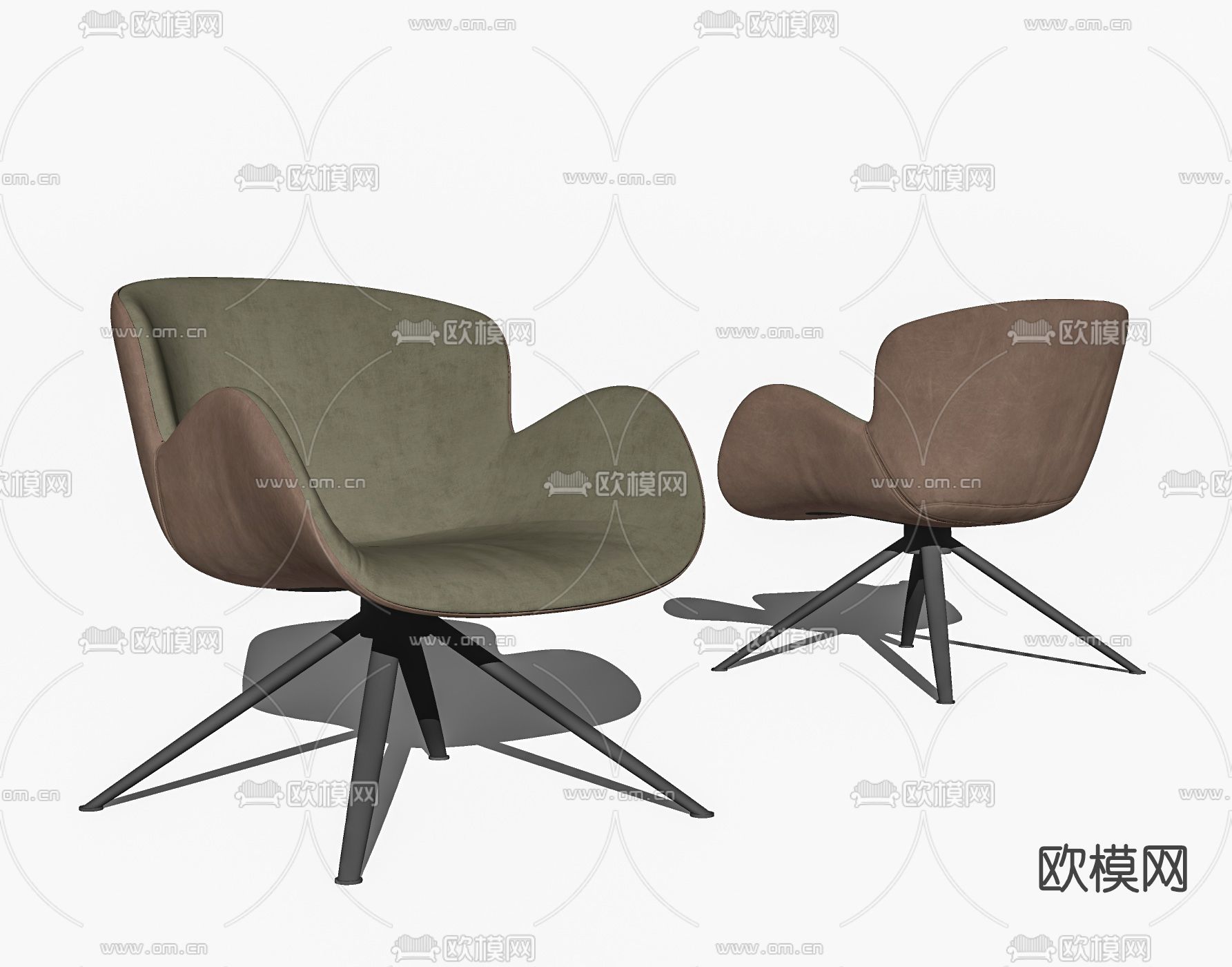 现代布艺休闲椅su模型下载（渲染图2）