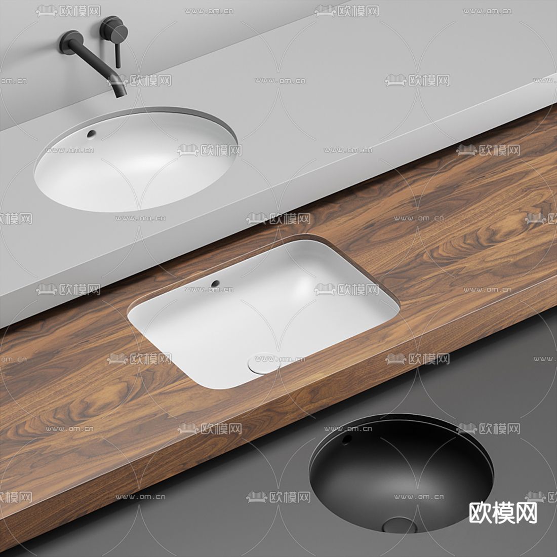 现代洗手台3d模型