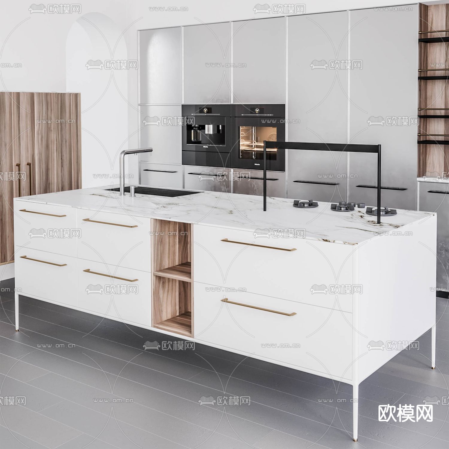 现代橱柜组合3d模型