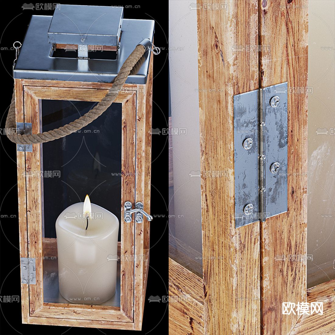 北欧手提烛台灯3d模型下载（渲染图3）