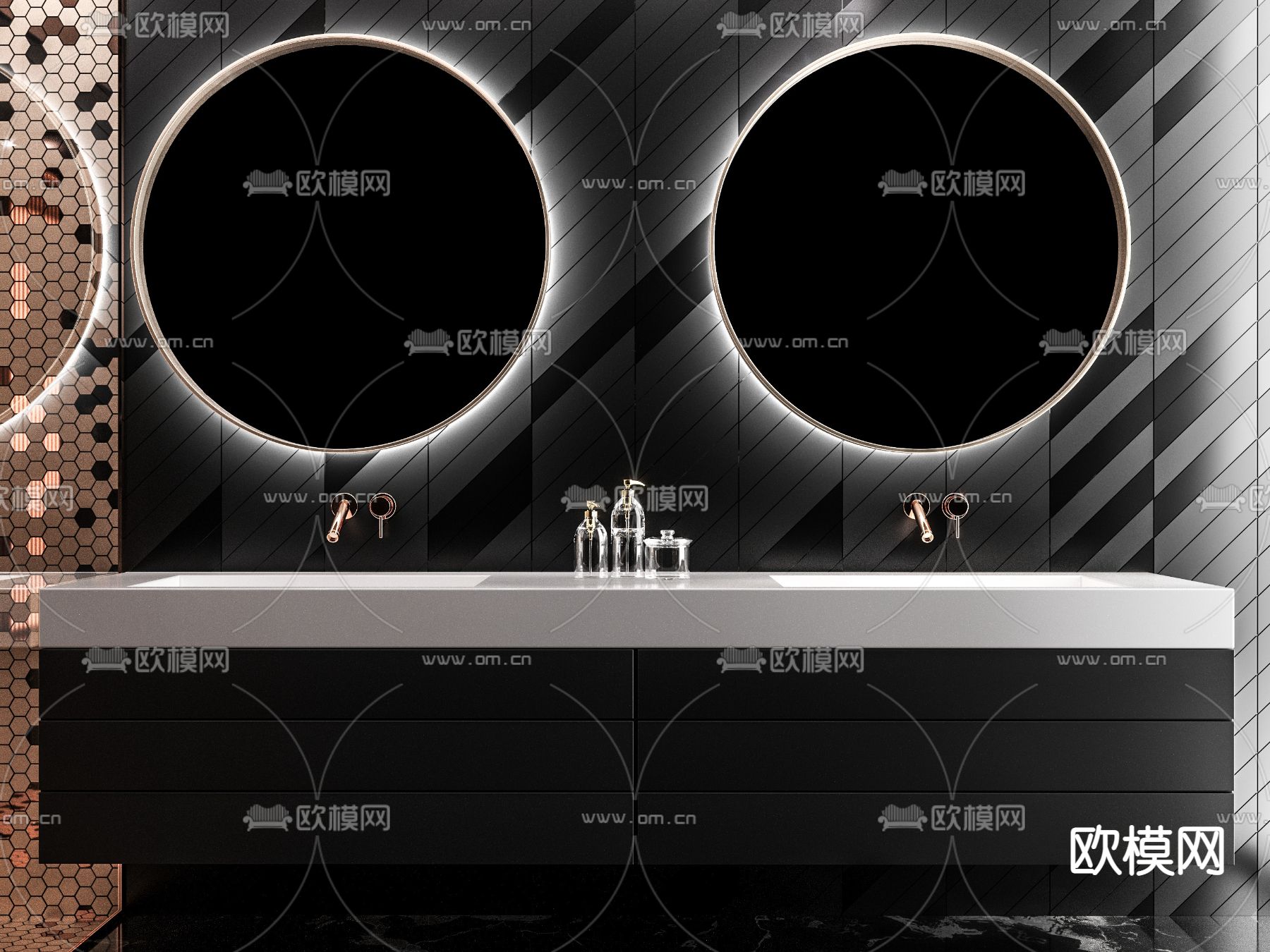 现代浴室台盆3d模型
