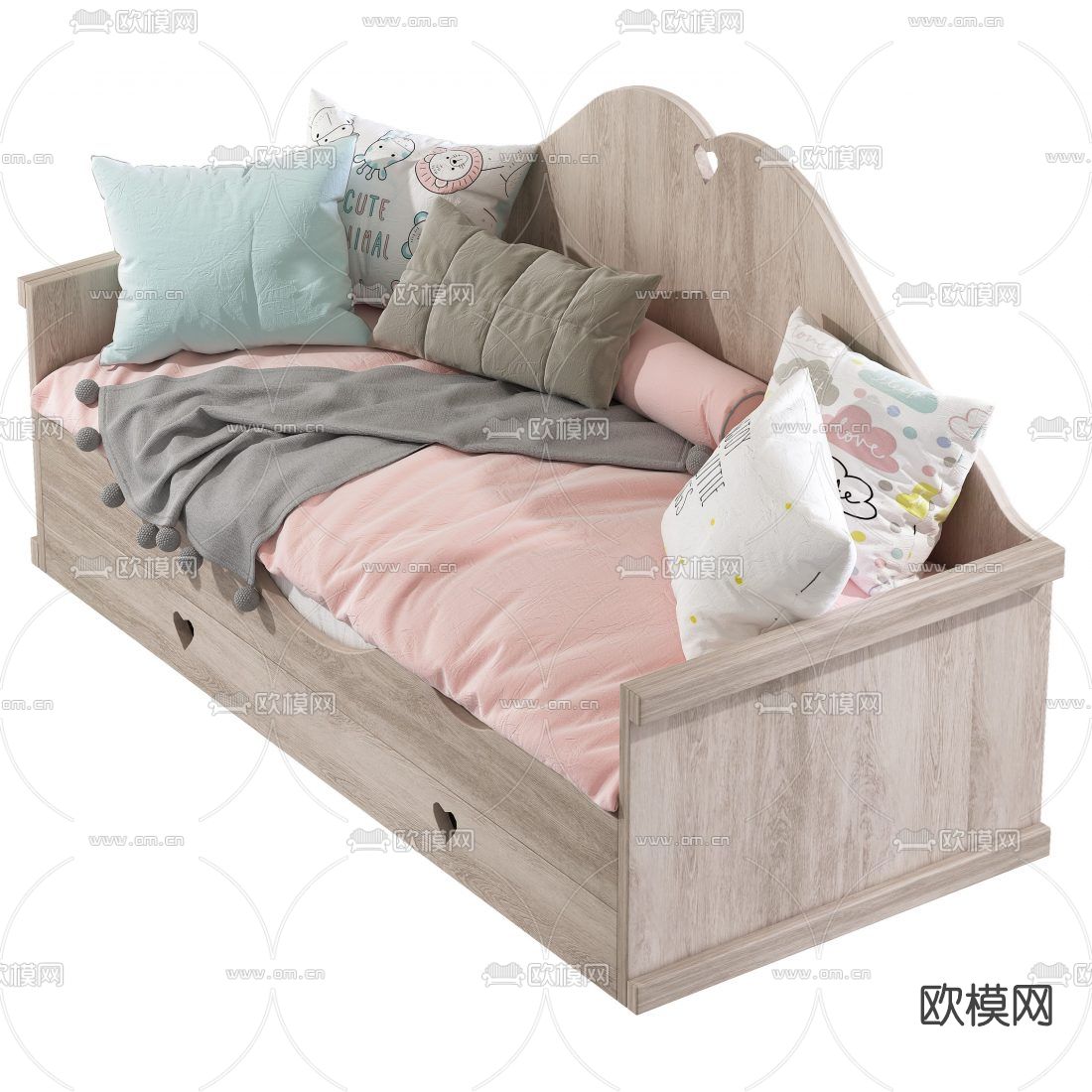 北欧儿童沙发床3d模型下载（渲染图2）