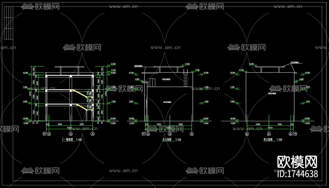 徽派建筑cad施工图下载（渲染图9）