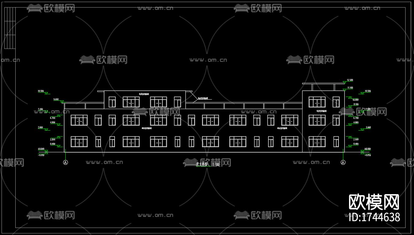 徽派建筑cad施工图下载（渲染图2）