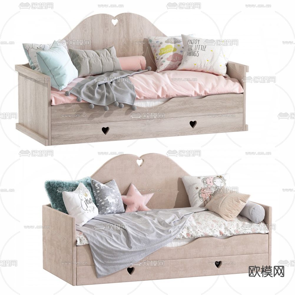 北欧儿童沙发床3d模型下载（渲染图1）