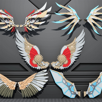 机械翅膀挂饰3d模型