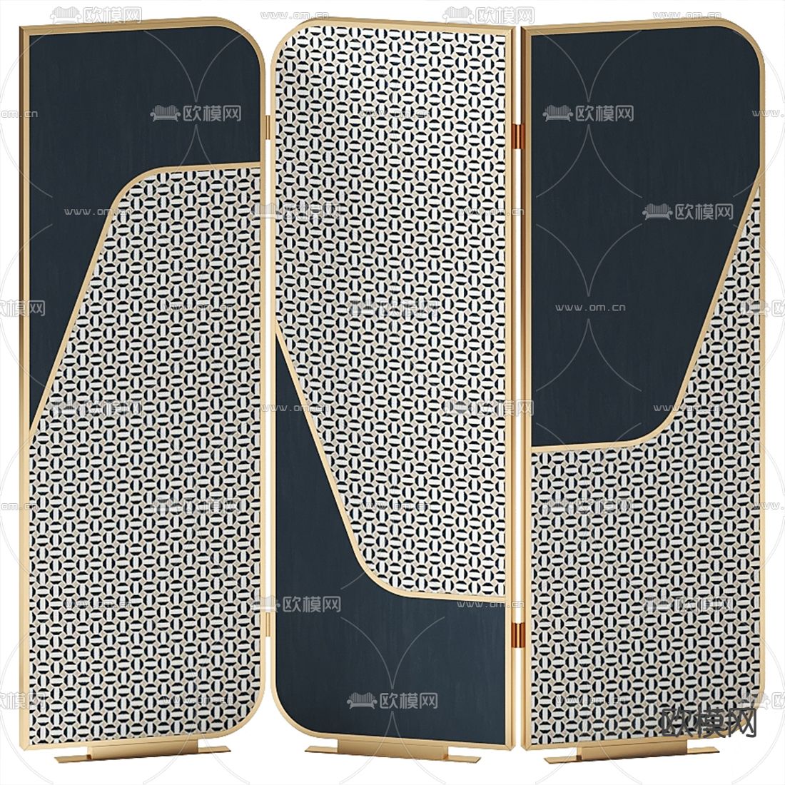 现代屏风隔断3d模型下载