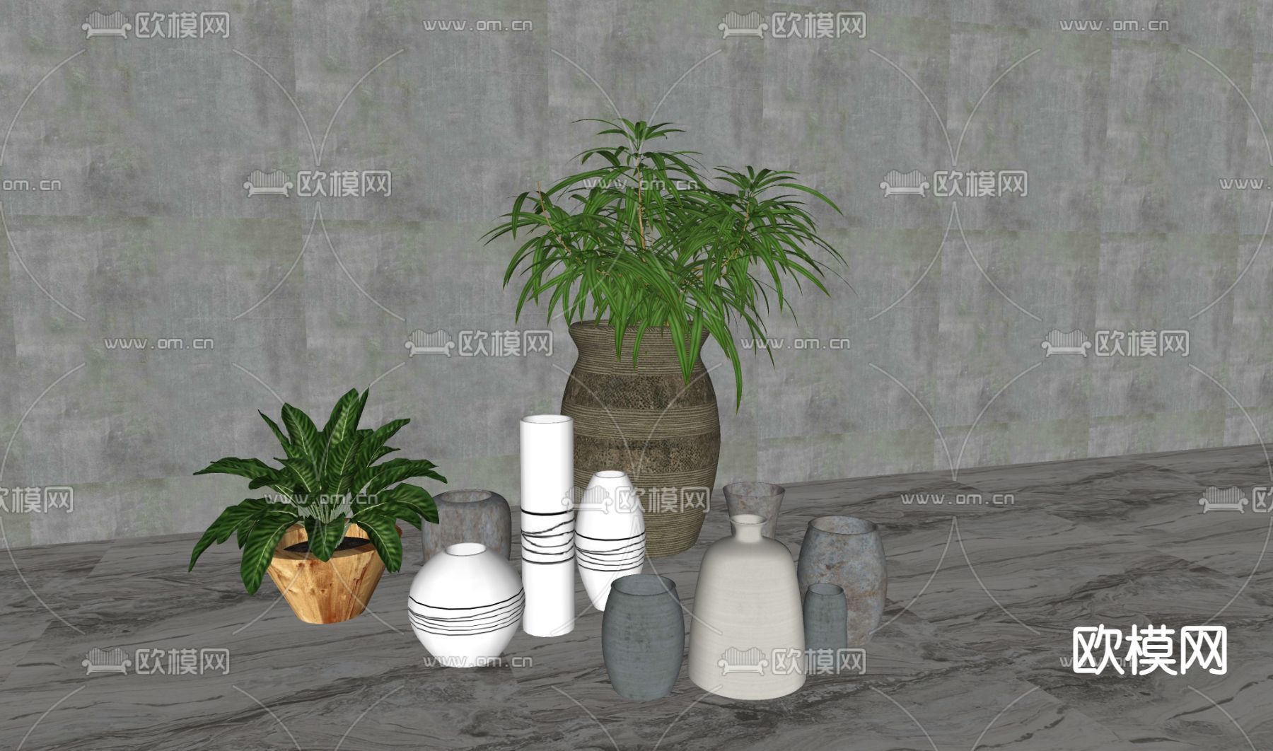 新中式陶瓷器皿su模型