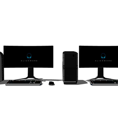  现代台式电脑su模型 