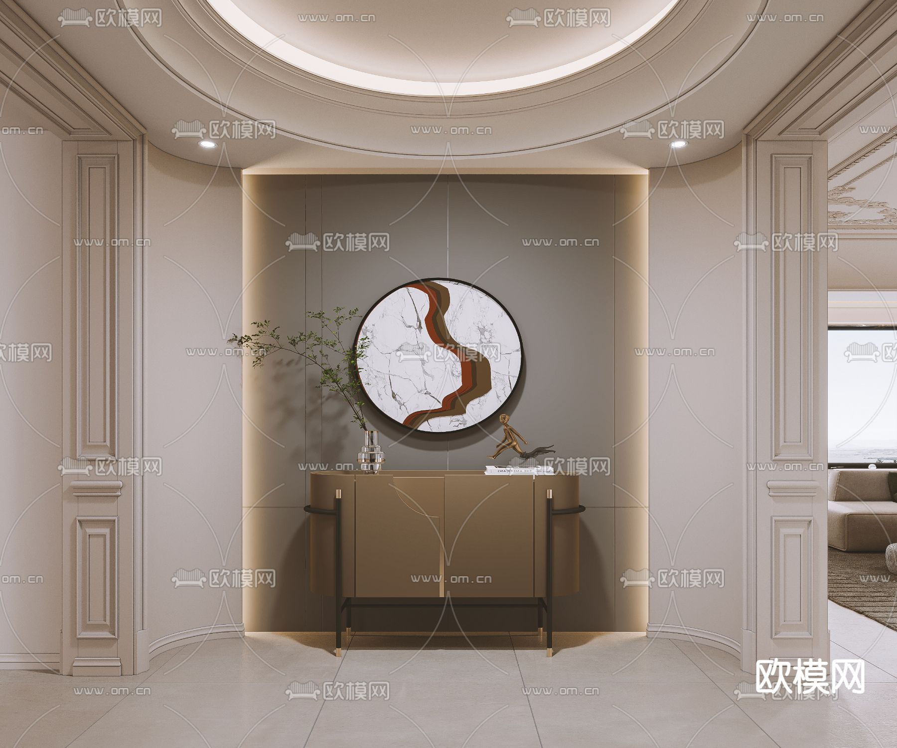 法式客厅餐厅3d模型
