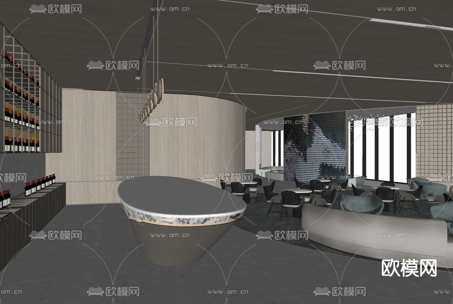 现代售楼处su模型下载（渲染图3）