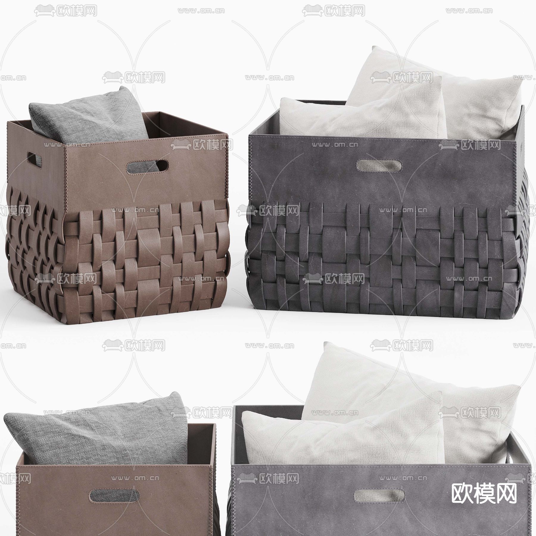 现代编织收纳盒3d模型下载（渲染图1）