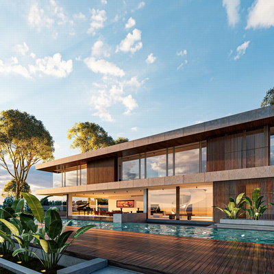 现代独栋别墅su模型