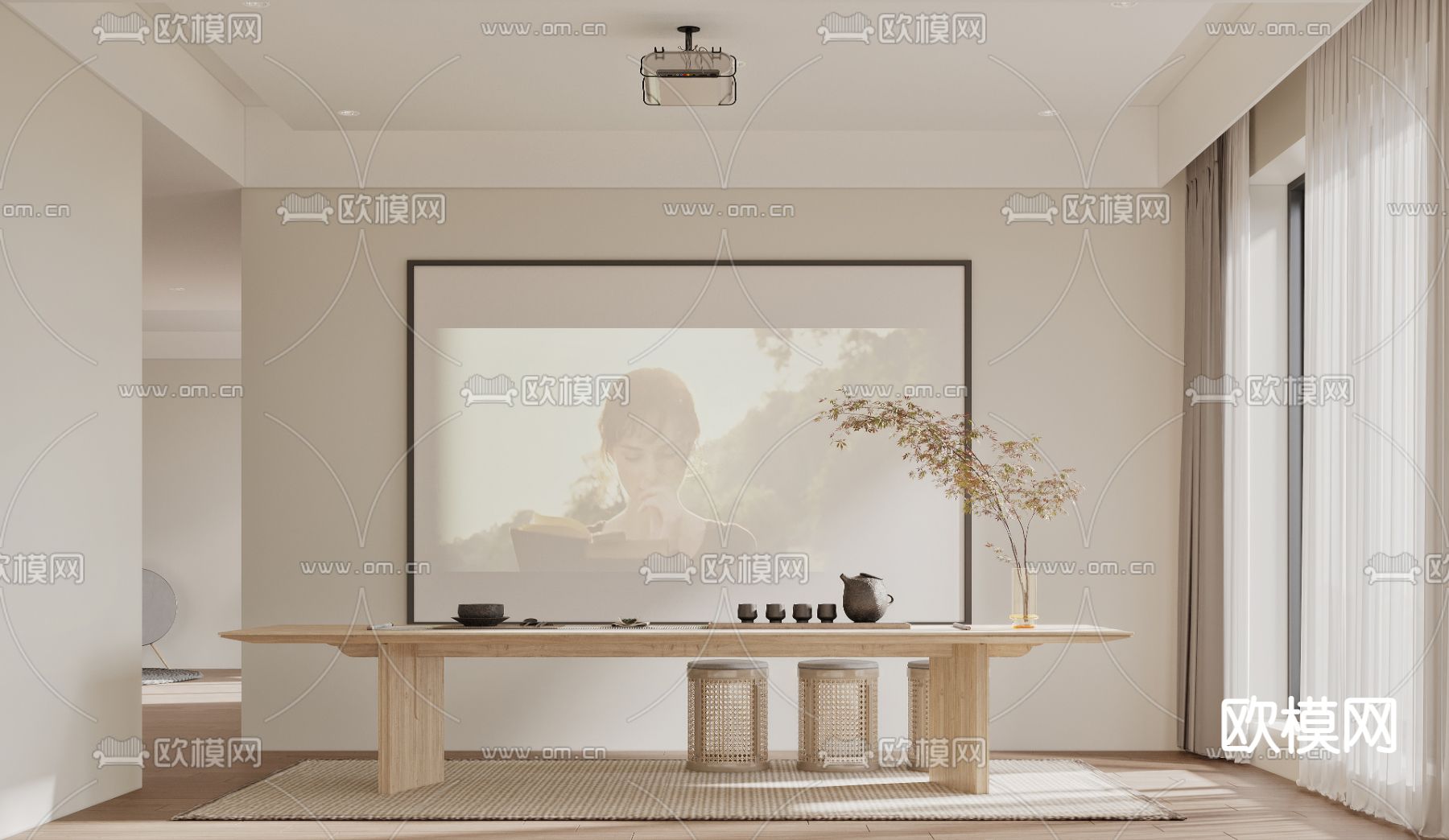 新中式茶室3d模型