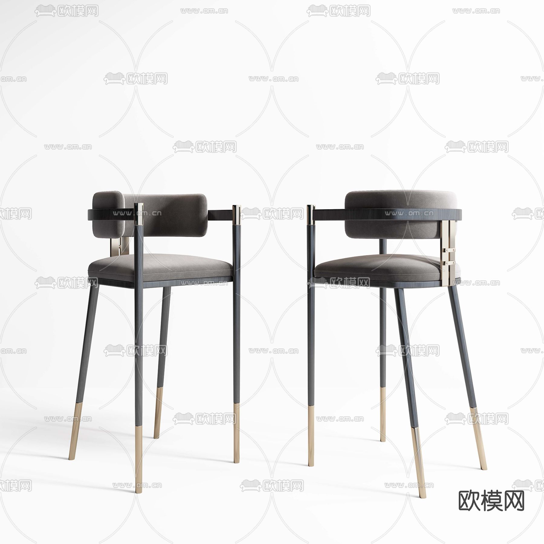 现代吧台椅su模型