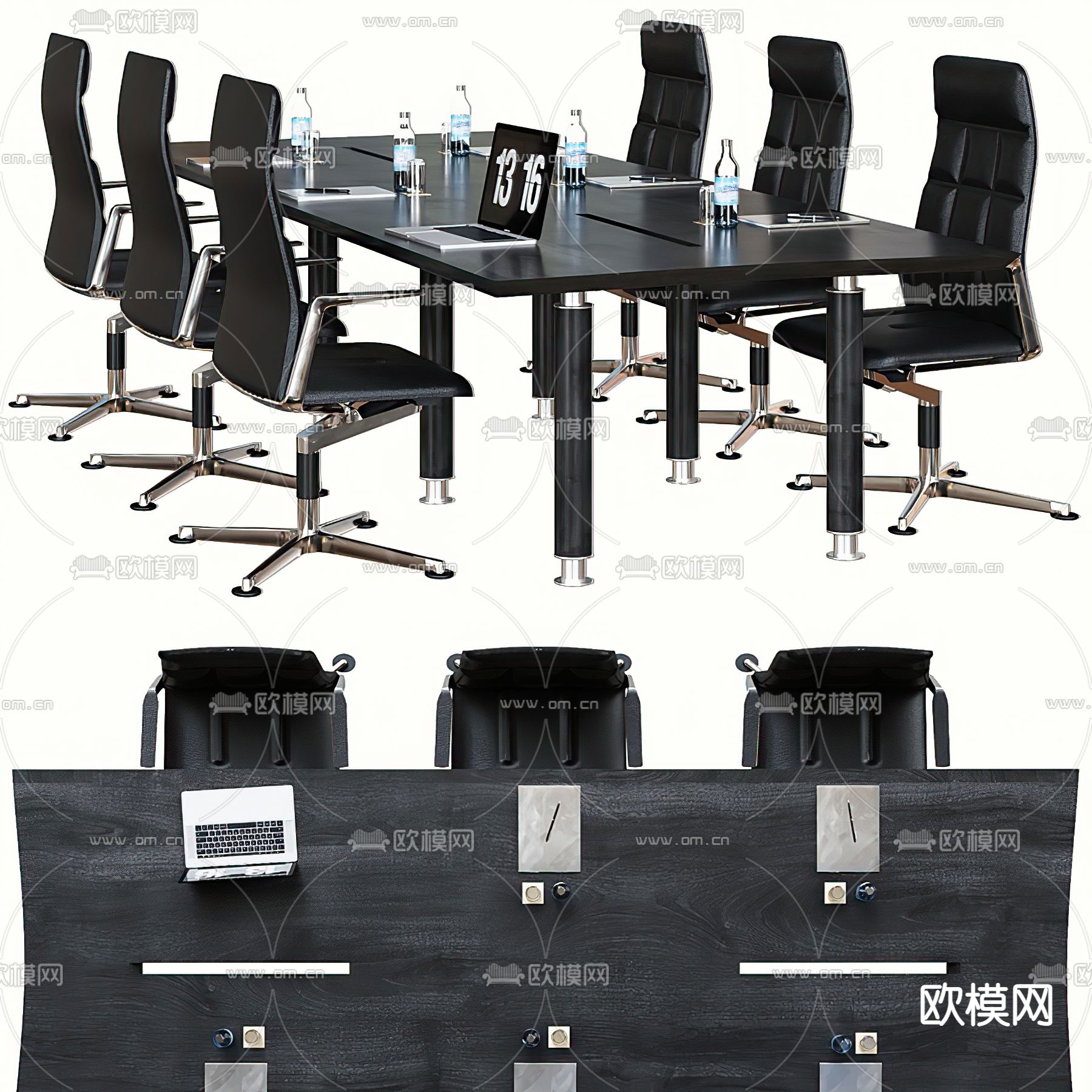 现代会议桌椅3d模型