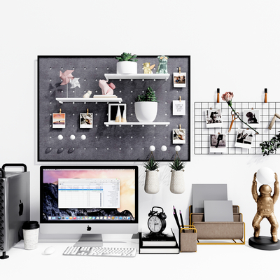 现代电脑办公用品su模型 