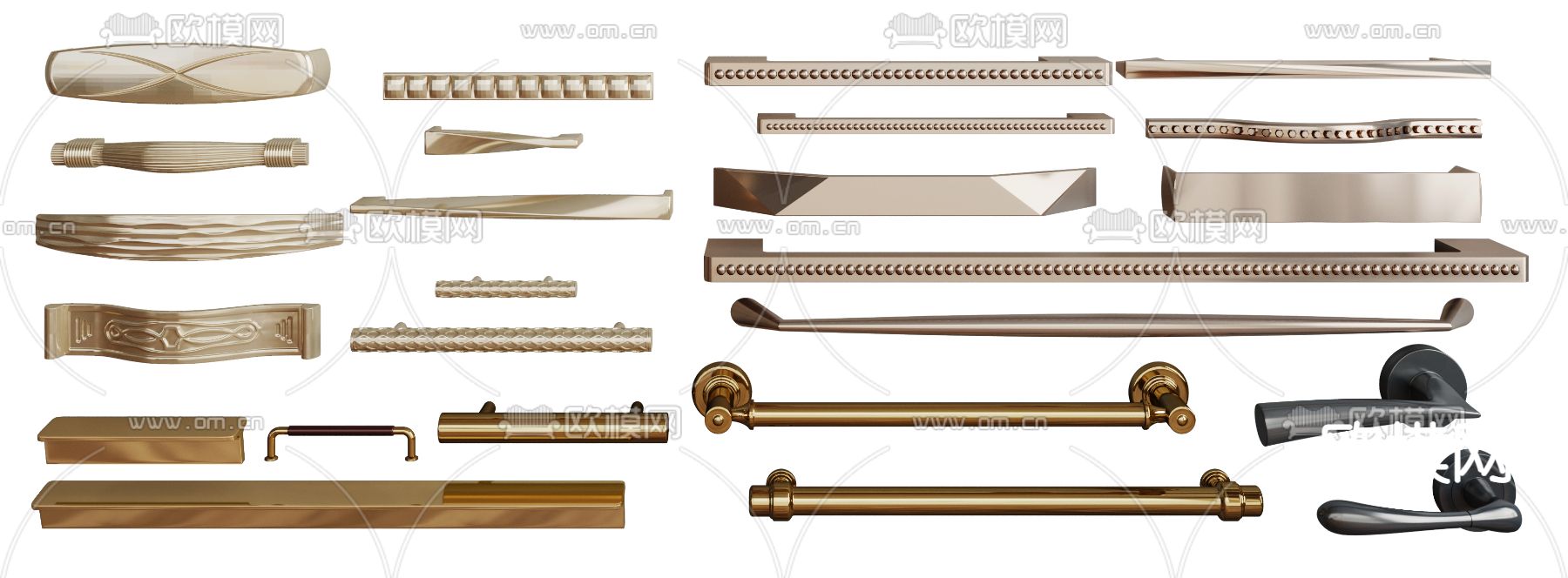 现代门把手拉手3d模型下载