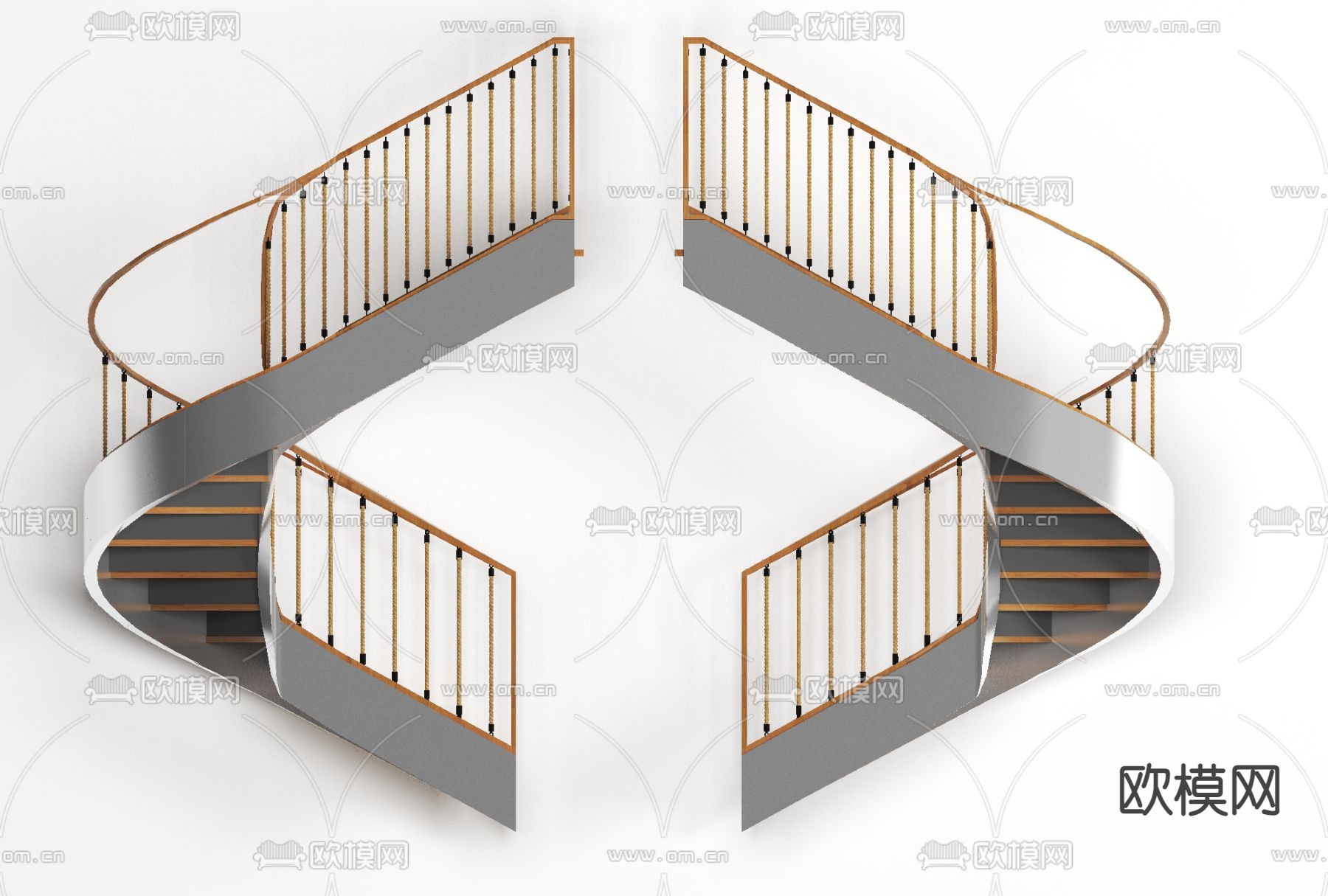 现代旋转楼梯免费3d模型下载