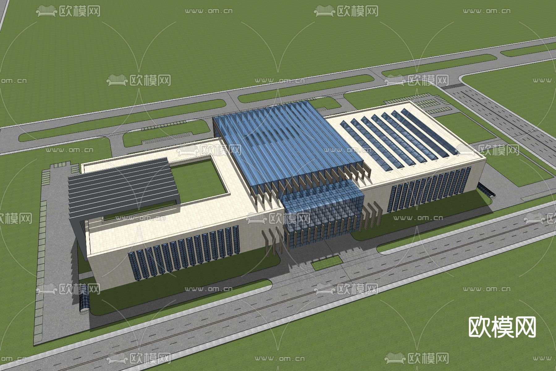 现代会展鸟瞰su模型