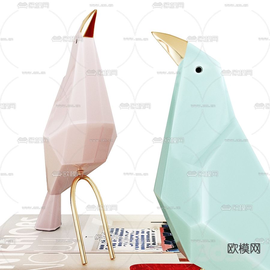 现代书籍饰品摆件3d模型