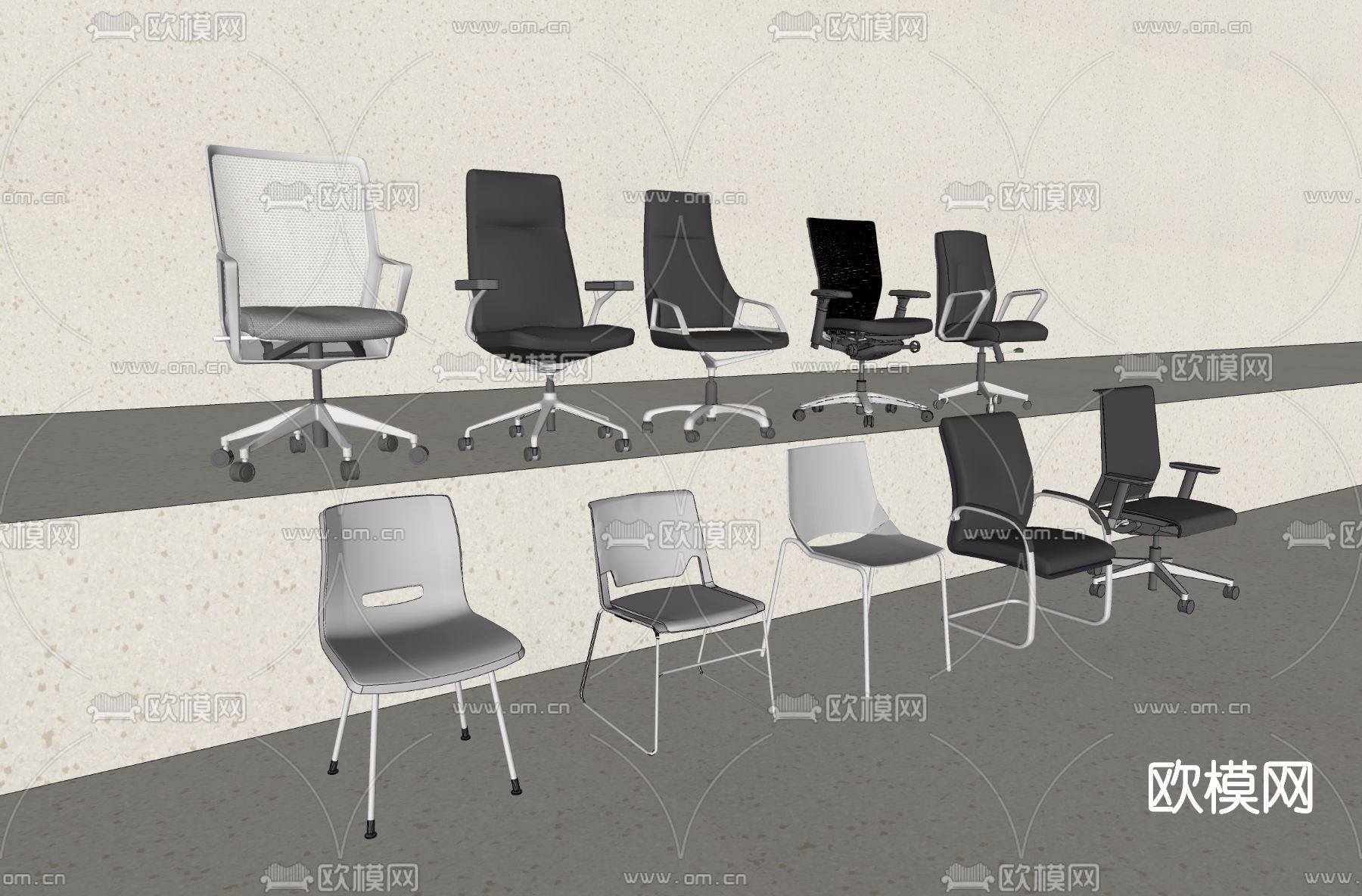 现代办公椅su模型