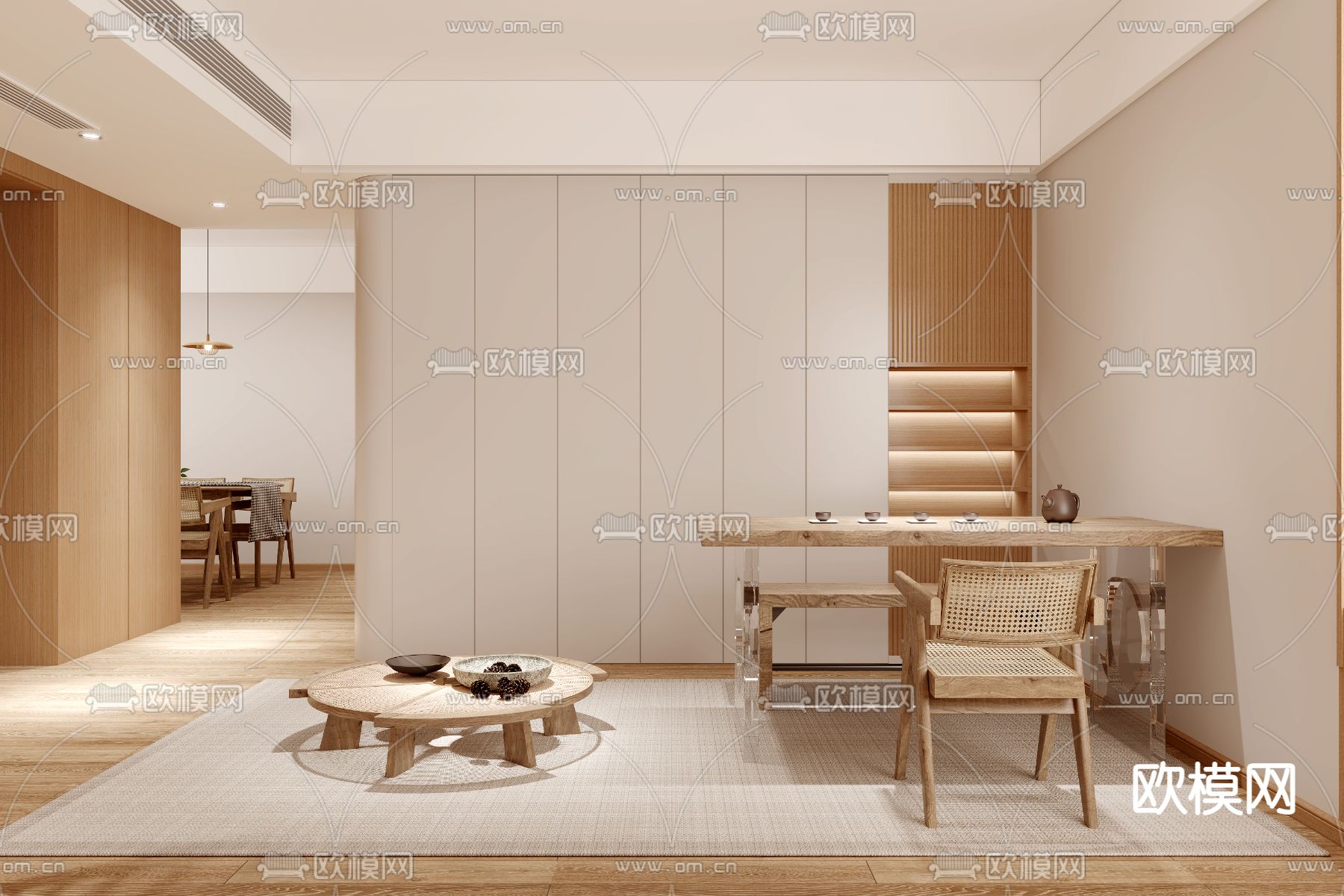 日式客餐厅3d模型下载（渲染图5）