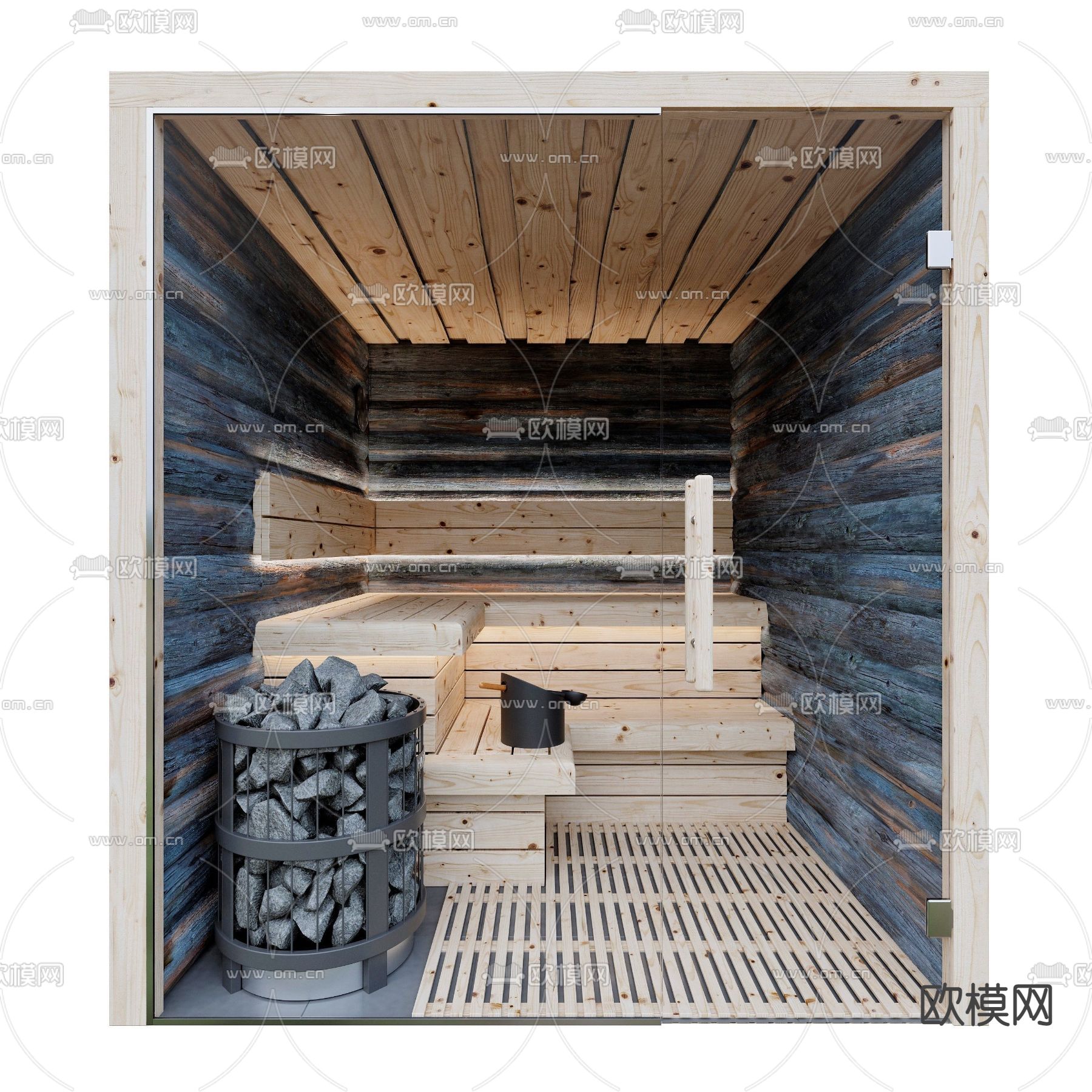 现代桑拿房汗蒸房3d模型
