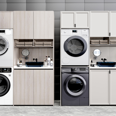  现代洗衣机su模型 