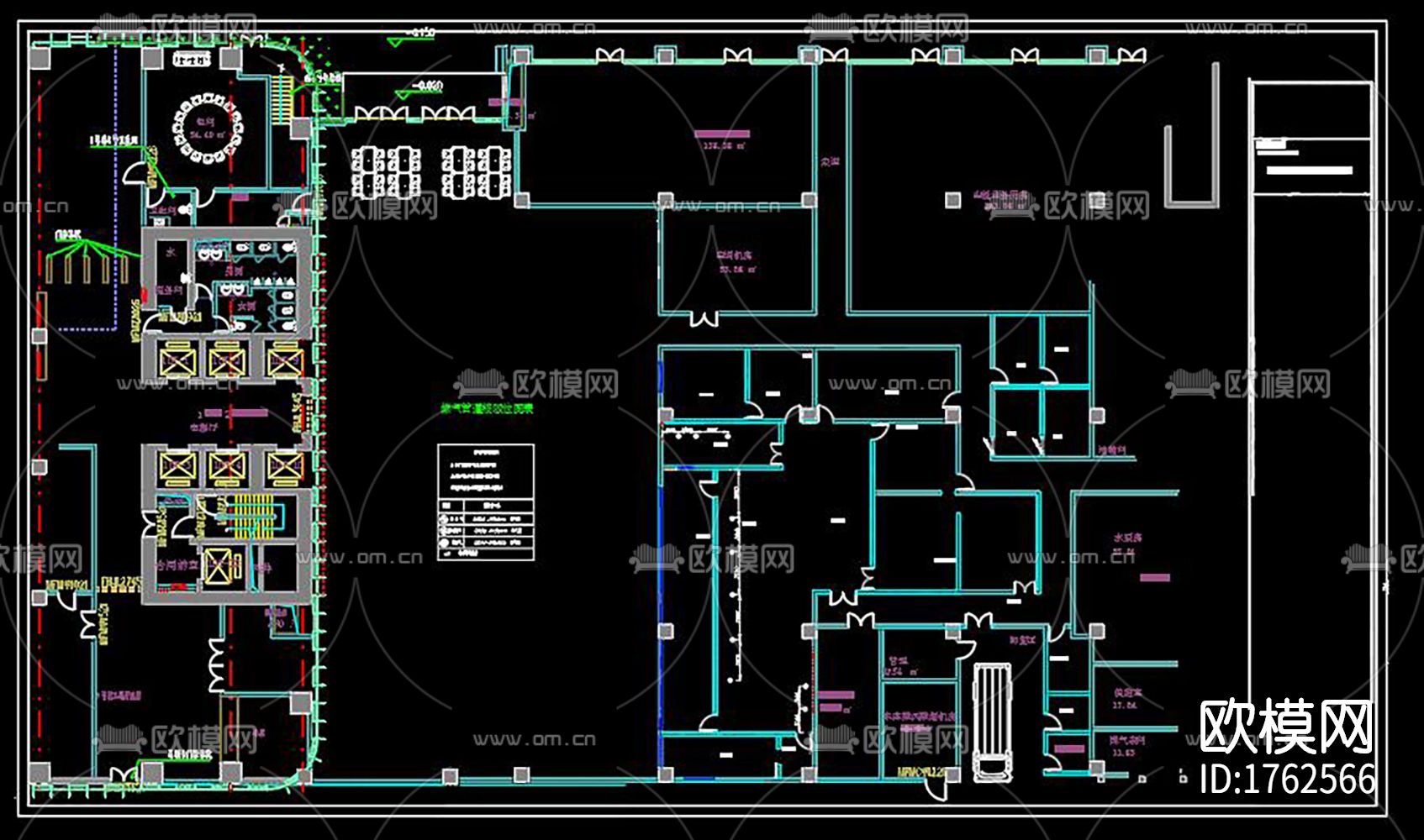 餐厅cad施工图下载（渲染图4）