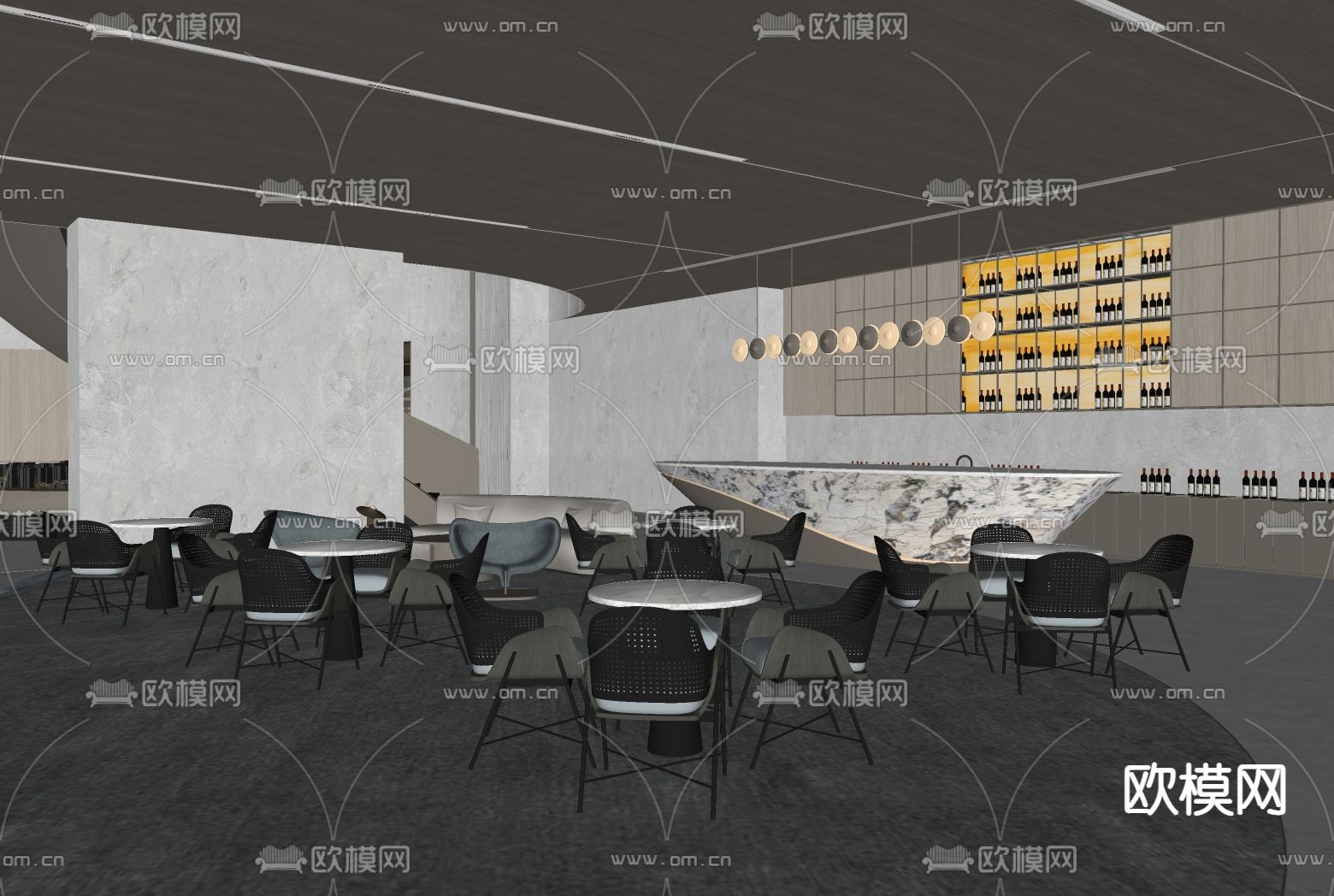 现代售楼处su模型下载（渲染图2）