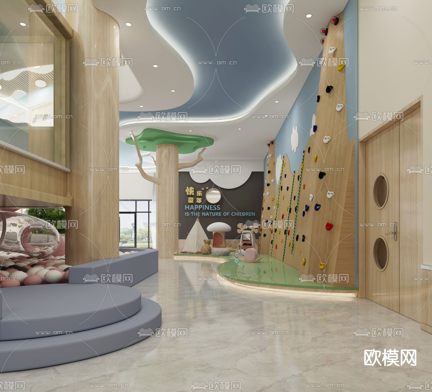 现代幼儿园大厅3d模型