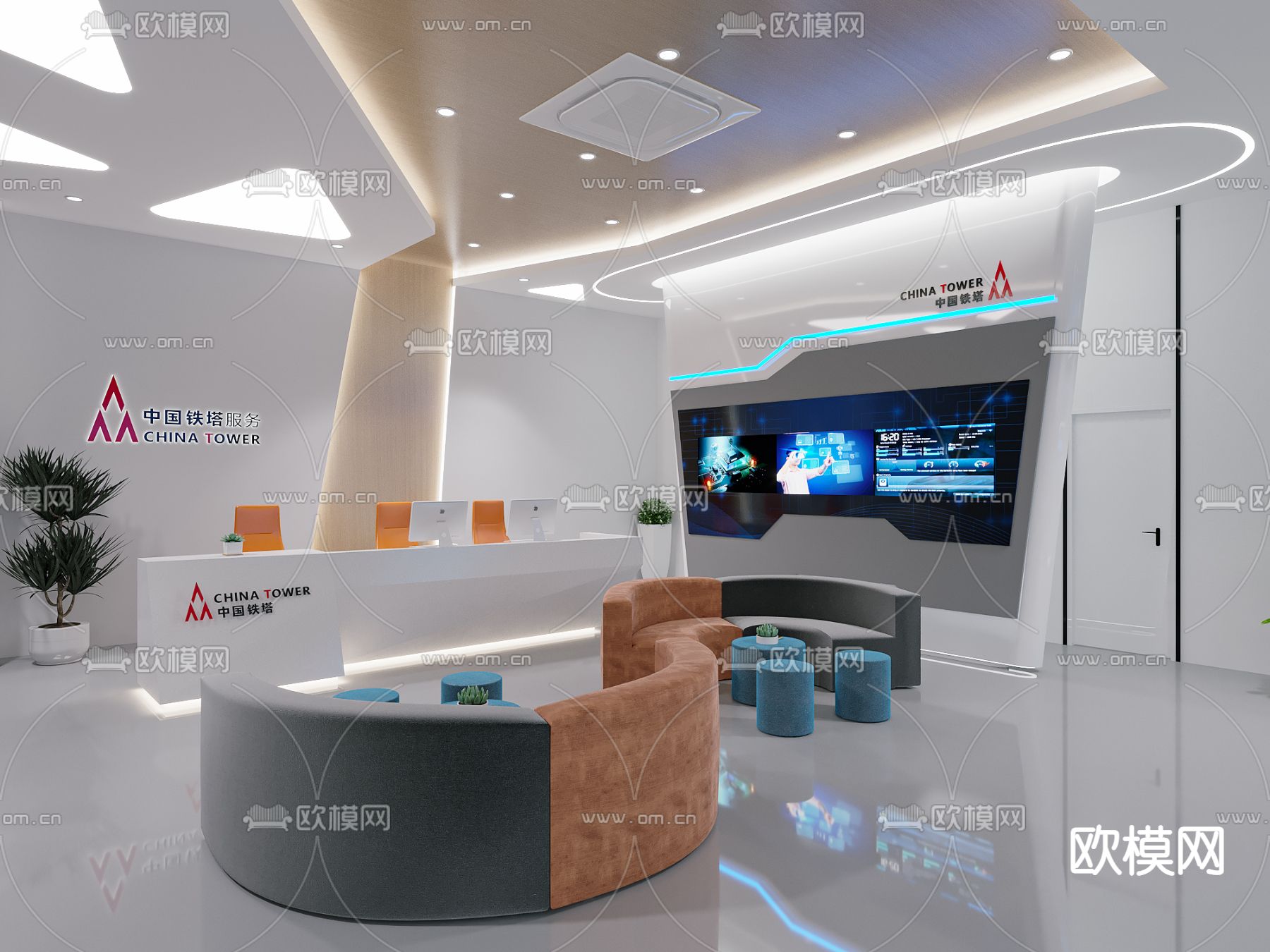 现代铁塔科技展厅3d模型