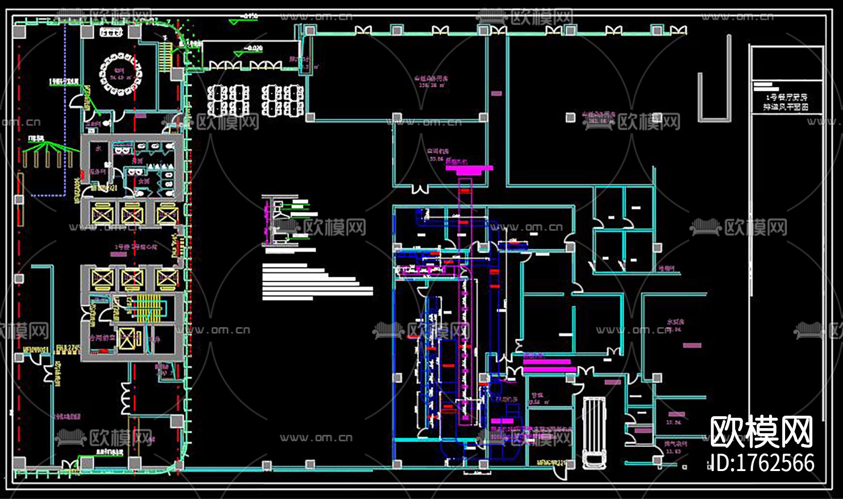餐厅cad施工图下载（渲染图6）