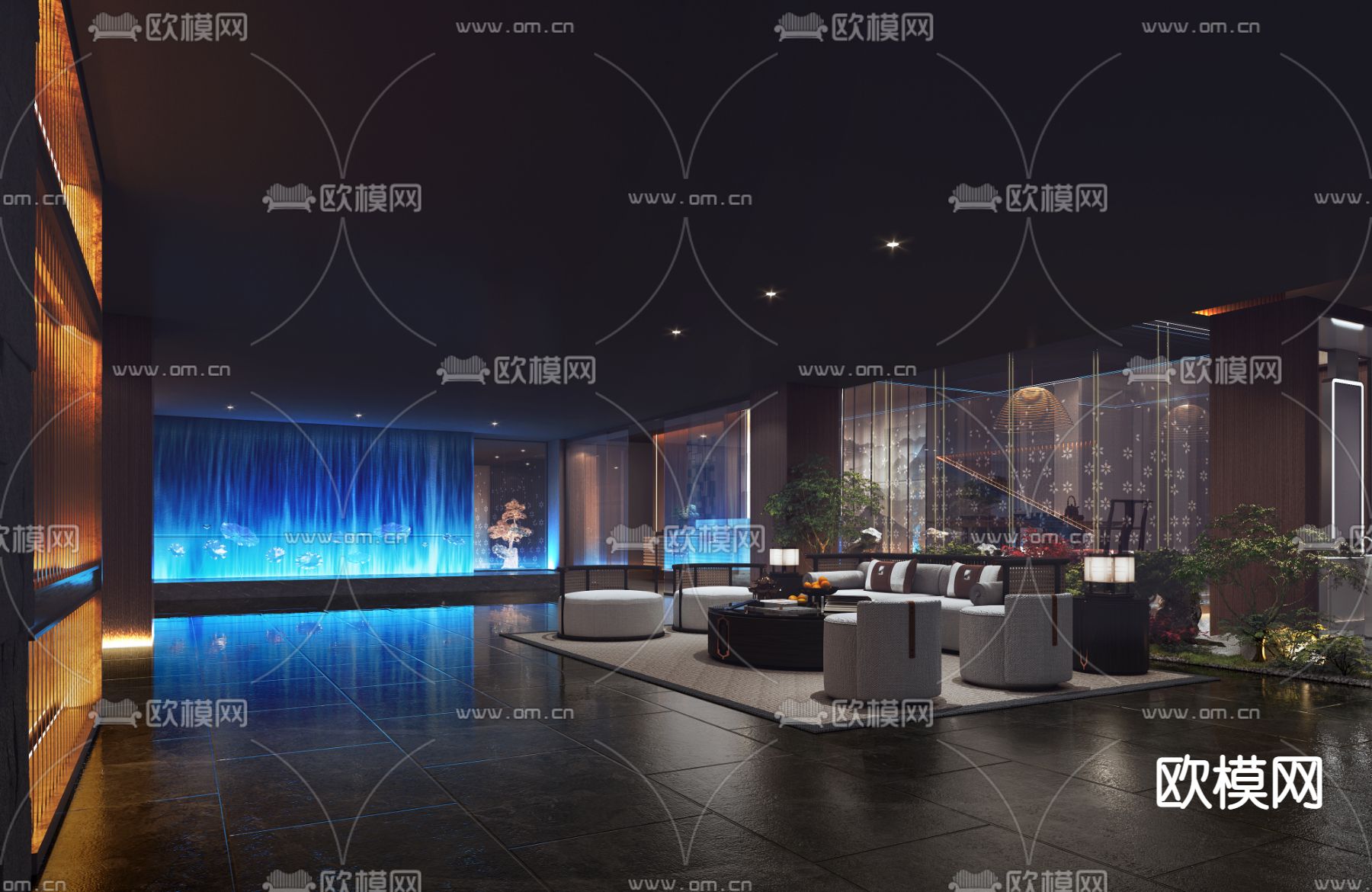 现代SPA休息区3d模型