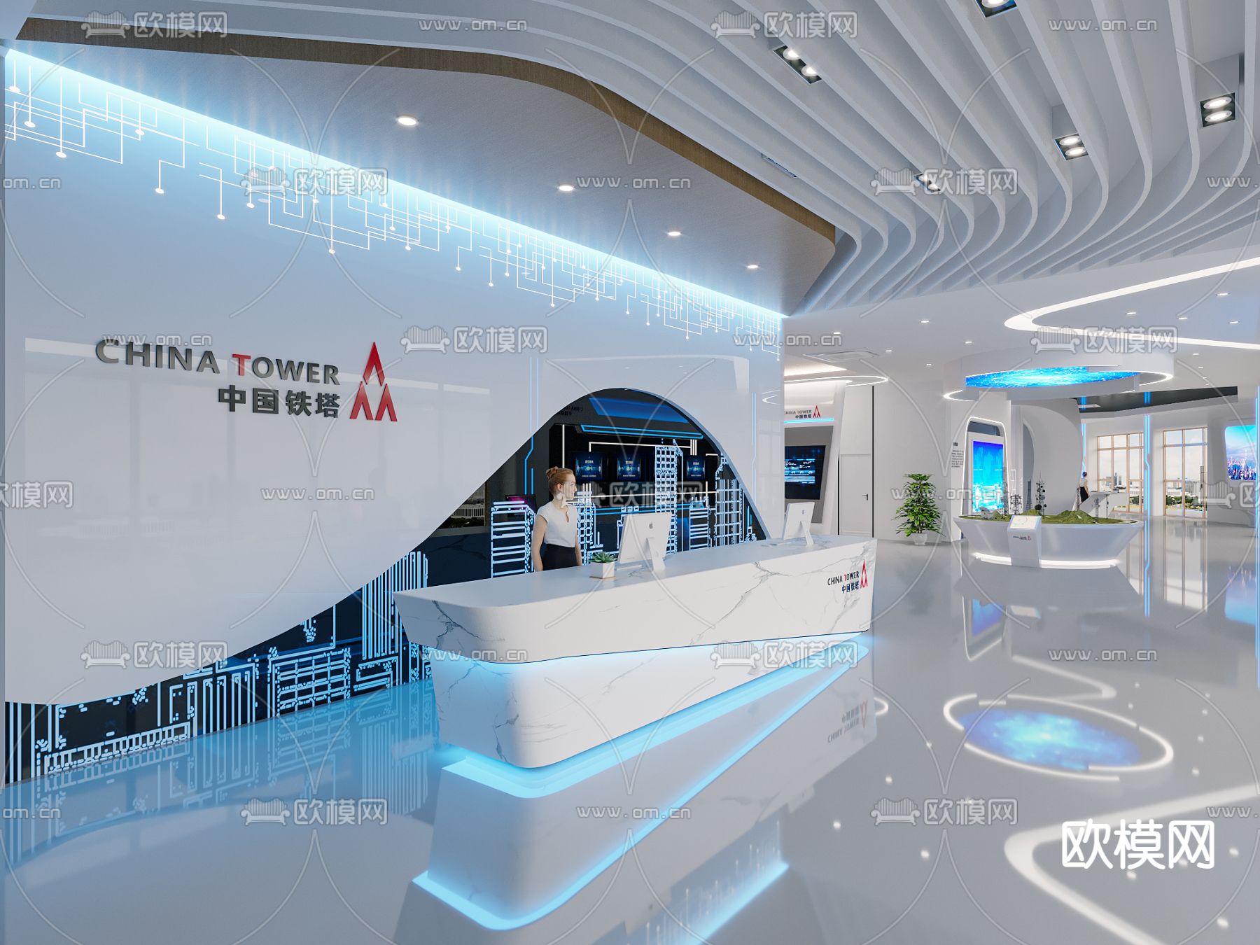 现代铁塔科技展厅3d模型